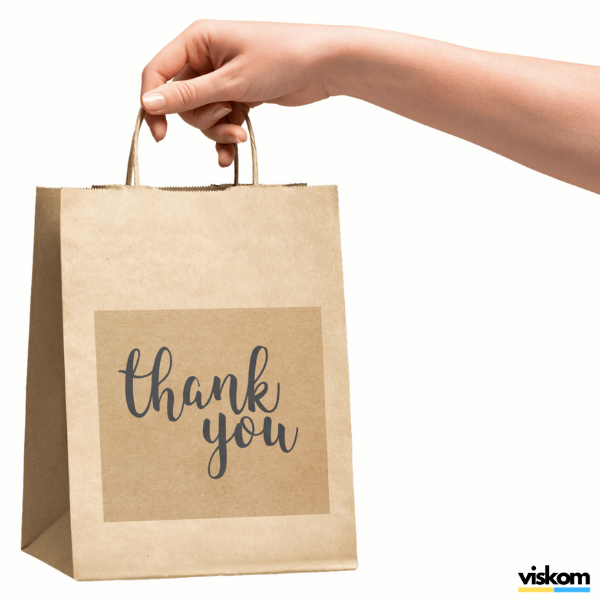 Kraft etiket 100x100 mm &laquo;Thank You 02&raquo; (100 adet/rulo) kendinden yapışkanlı 100100brownThankYou02 photo