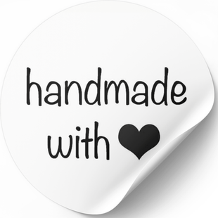 Етикетка біла ⌀50 мм &laquo;Handmade 03&raquo; (250 шт/рулон) самоклеюча 50whitehandmade03 фото