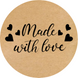 Kraft etiket ⌀50 mm &laquo;Made with love 02&raquo; (250 adet/rulo) kendinden yapışkanlı 50brownmadewithlove02 photo 1