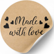 Kraft etiket ⌀50 mm &laquo;Made with love 02&raquo; (250 adet/rulo) kendinden yapışkanlı 50brownmadewithlove02 photo 2