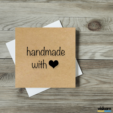 Етикетка крафт 100x100 мм "Handmade 03" (100 шт/рулон) з друком, самоклеюча Viskom 100100Handmade03 фото