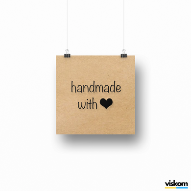 Етикетка крафт 100x100 мм "Handmade 03" (100 шт/рулон) з друком, самоклеюча Viskom 100100Handmade03 фото