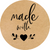 Kraftpapier-Etikett ⌀50 mm &laquo;Made with love 03&raquo; (250 St&uuml;ck/Rolle), selbstklebend 50brownmadewithlove03 photo