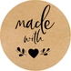 Kraft etiket ⌀50 mm &laquo;Made with love 03&raquo; (250 adet/rulo) kendinden yapışkanlı 50brownmadewithlove03 photo 1