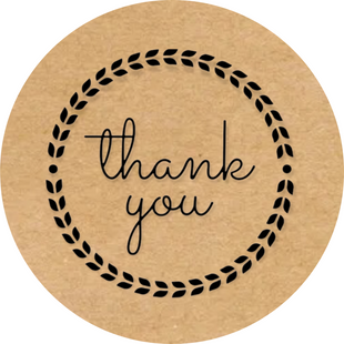 Kraftpapier-Etikett ⌀50 mm &bdquo;Thank You 13&ldquo; (250 St&uuml;ck/Rolle), selbstklebend 50brownthankyou13 photo