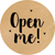 Kraft label ⌀50 mm &laquo;Open Me 04&raquo; (250 pcs/roll) self-adhesive 50brownOpenme-04 photo