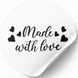 Wei&szlig;es Etikett ⌀50 mm &laquo;Made with love 02&raquo; (250 St&uuml;ck/Rolle), selbstklebend 50whitemadewithlove02 photo 1