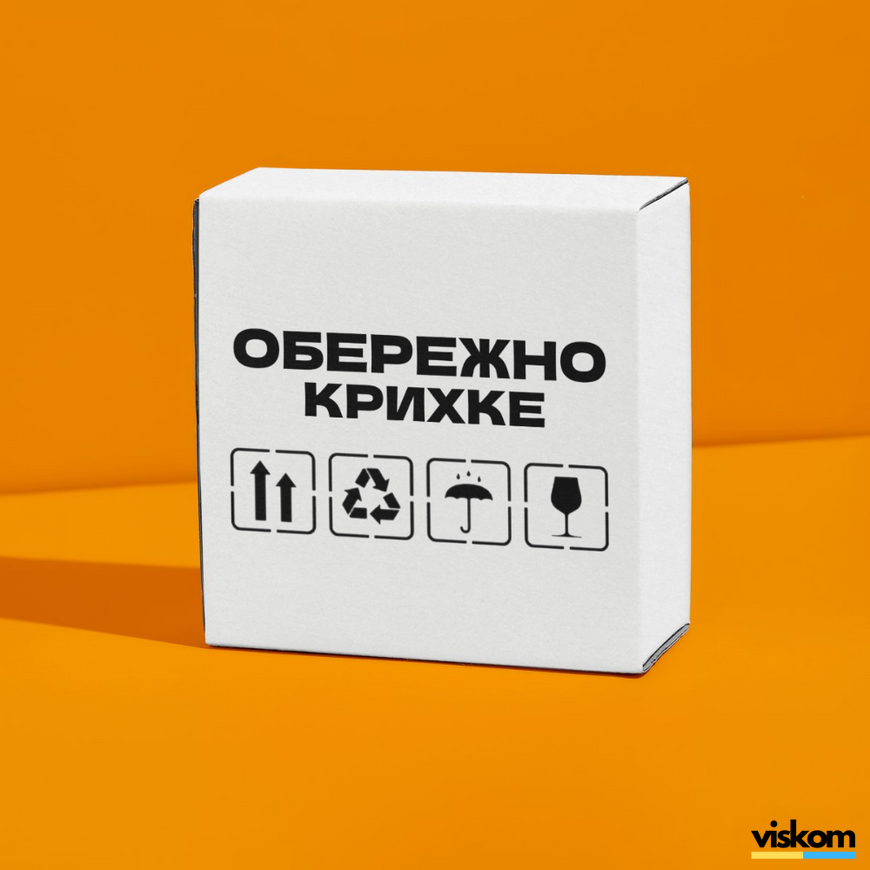 Beyaz etiket 100х100 mm &laquo;Обережно крихке 03&raquo; (100 adet/rulo) kendinden yapışkanlı 100100whiteOberezhnokrihke03 photo