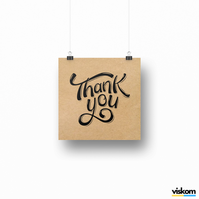 Етикетка крафт 100x100 мм "Thank You 07" (100 шт/рулон) з друком, самоклеюча Viskom 100100Thankyou07 photo