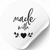 Wei&szlig;es Etikett ⌀50 mm &laquo;Made with love 03&raquo; (250 St&uuml;ck/Rolle), selbstklebend 50whitemadewithlove03 photo