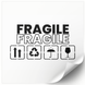 Beyaz etiket 100х100 mm &laquo;Fragile 02&raquo; (100 adet/rulo) kendinden yapışkanlı 100100whiteFragile02 photo 1