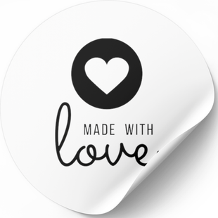 White label ⌀50 mm &laquo;Made with love 01&raquo; (250 pcs/roll) self-adhesive 50whitemadewithlove04 photo