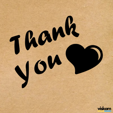 Етикетка крафт 100x100 мм "Thank You 08" (100 шт/рулон) з друком, самоклеюча Viskom 100100Thankyou08 фото