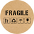 Etykieta Kraft ⌀50 mm &laquo;Fragile 01&raquo; (250 szt./rolka) samoprzylepna 50brownfragile01 photo