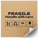 Етикетка крафт 100x100 мм &laquo;Fragile 03&raquo; (100 шт/рулон) самоклеюча 100100brownFragile03 фото 1