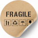 Etykieta Kraft ⌀50 mm &laquo;Fragile 01&raquo; (250 szt./rolka) samoprzylepna 50brownfragile01 photo 2