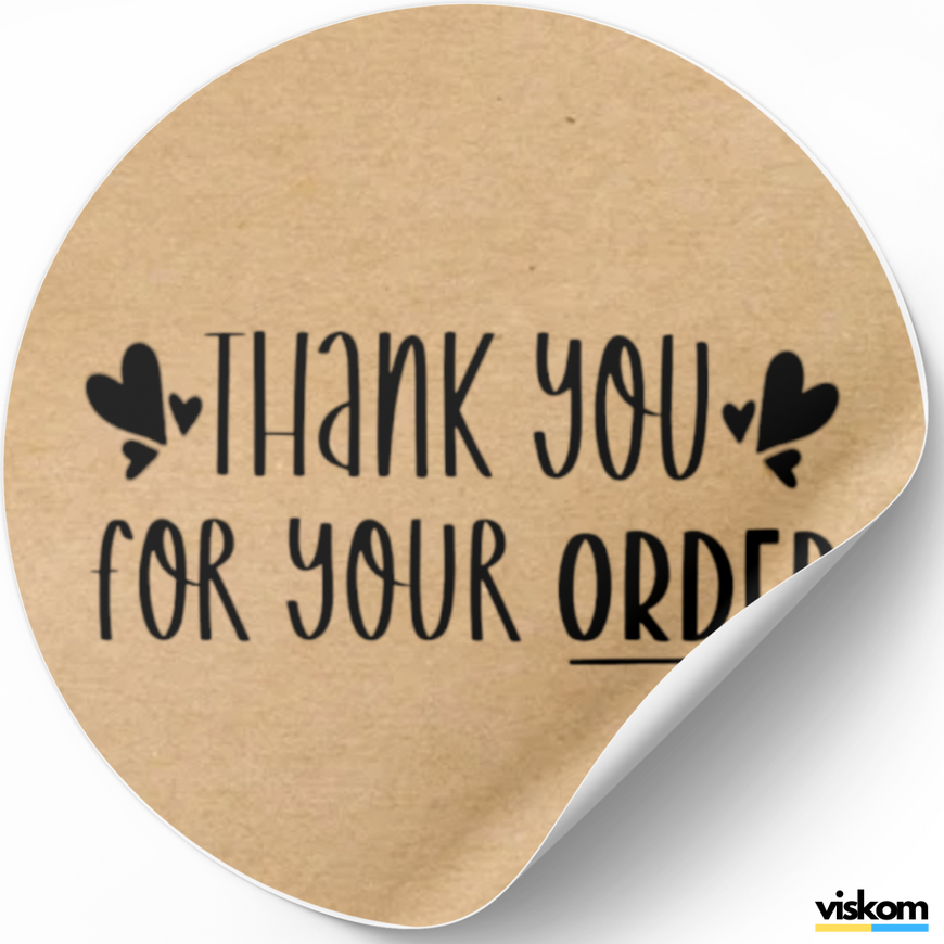 Kraft etiket ⌀50 mm "Thank You 15" (250 adet/rulo) kendinden yapışkanlı 50brownthankyou15 photo