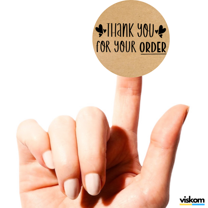 Kraft etiket ⌀50 mm "Thank You 15" (250 adet/rulo) kendinden yapışkanlı 50brownthankyou15 photo