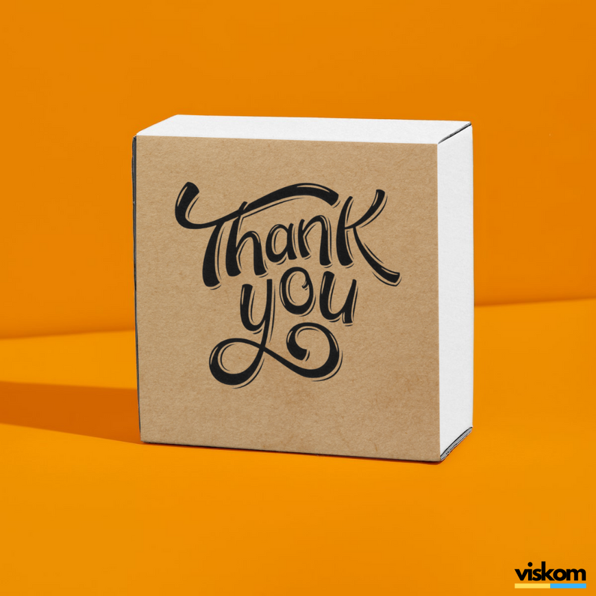 Etykieta Kraft 100x100 mm &laquo;Thank You 07&raquo; (100 szt./rolka) samoprzylepna 100100brownThankYou07 photo