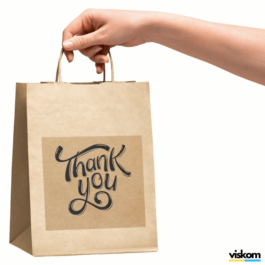 Etykieta Kraft 100x100 mm &laquo;Thank You 07&raquo; (100 szt./rolka) samoprzylepna 100100brownThankYou07 photo