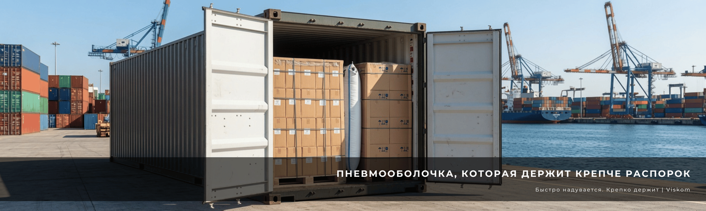 Пневмооболонка для кріплення, стабілізації, безпеки, захисту вантажу при транспортуванні різними видами транспорту