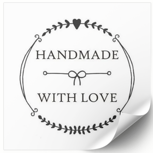 Етикетка біла 100х100 мм &laquo;Handmade 1&raquo; (100 шт/рулон) самоклеюча 100100whitehandmade1 фото