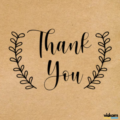 Етикетка крафт 100x100 мм "Thank You 09" (100 шт/рулон) з друком, самоклеюча Viskom 100100Thankyou09 photo
