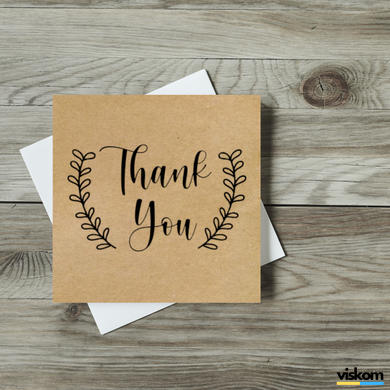 Етикетка крафт 100x100 мм "Thank You 09" (100 шт/рулон) з друком, самоклеюча Viskom 100100Thankyou09 photo