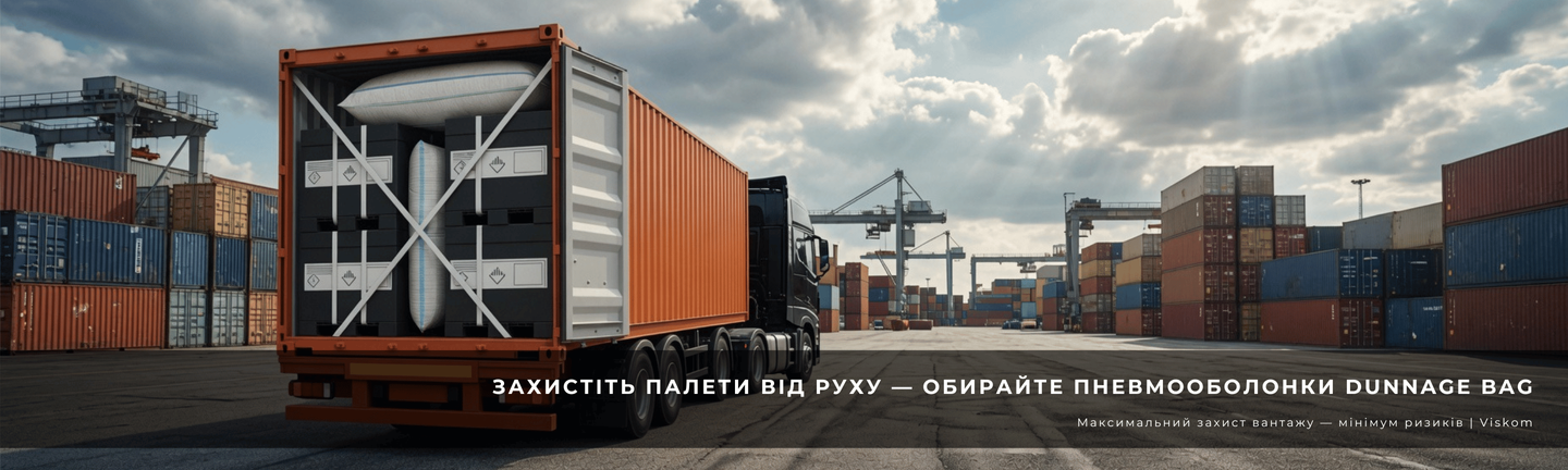 Пневмооболонка для кріплення, стабілізації, безпеки, захисту вантажу при транспортуванні різними видами транспорту