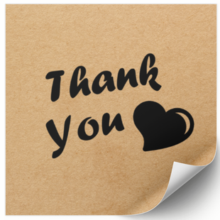 Етикетка крафт 100x100 мм &laquo;Thank You 08&raquo; (100 шт/рулон) самоклеюча 100100brownThankYou08 фото