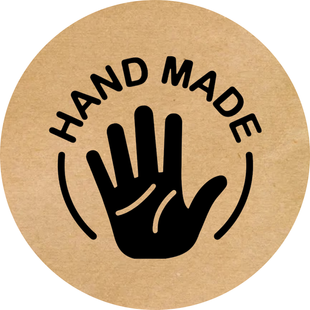 _Kraft etiket ⌀50 mm &laquo;Handmade 11&raquo; (250 adet/rulo) kendinden yapışkanlı 50brownhandmade11 photo