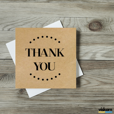 Етикетка крафт 100x100 мм "Thank You 10" (100 шт/рулон) з друком, самоклеюча Viskom 100100Thankyou10 photo