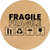 Etykieta Kraft ⌀50 mm &laquo;Fragile 02&raquo; (250 szt./rolka) samoprzylepna 50brownfragile02 photo