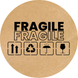 Etykieta Kraft ⌀50 mm &laquo;Fragile 02&raquo; (250 szt./rolka) samoprzylepna 50brownfragile02 photo 1